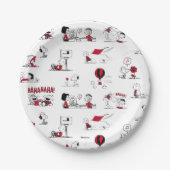 VREEMDEN | Rood en zwart patroon Papieren Bordje (Voorkant)