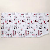 VREEMDEN | Rood en zwart patroon Strandlaken (Voorkant)