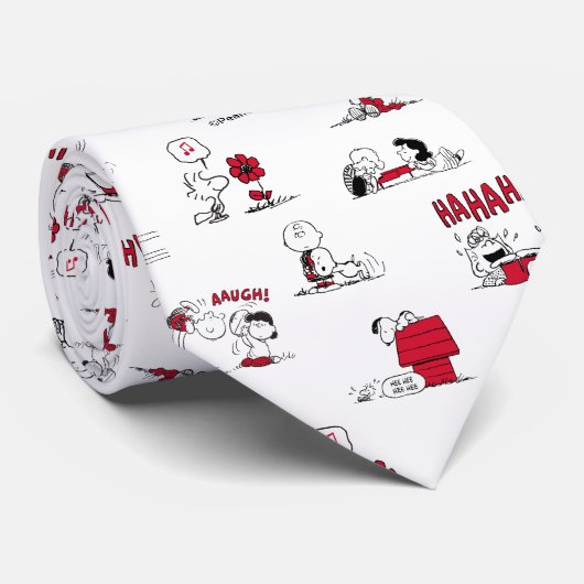 VREEMDEN | Rood en zwart patroon Stropdas (Opgerold)