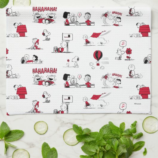 VREEMDEN | Rood en zwart patroon Theedoek (Gevouwen)