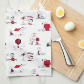 VREEMDEN | Rood en zwart patroon Theedoek (Quarter Fold)