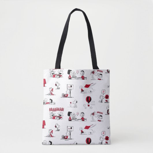 VREEMDEN | Rood en zwart patroon Tote Bag (Voorkant)