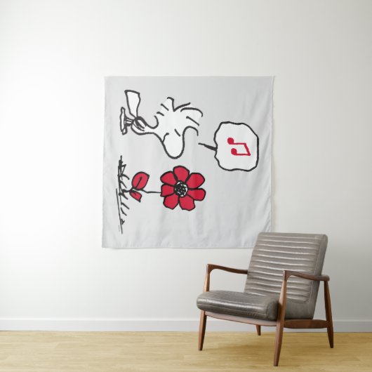 VREEMDEN | Rood en zwart patroon Wandkleed (In Situ (horizontaal))