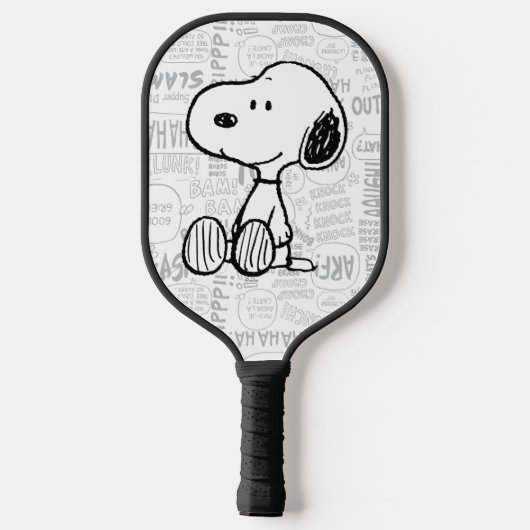 VREEMDEN | Snoopy on Black White Comics 2 Pickleball Paddle (Achterkant)