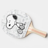 VREEMDEN | Snoopy on Black White Comics 2 Tafeltennisbatje (Zijkant)