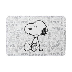 VREEMDEN   Snoopy op Black White Comics Badmat