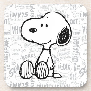 VREEMDEN   Snoopy op Black White Comics Bier Onderzetter