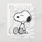 VREEMDEN | Snoopy op Black White Comics Briefkaart (Voorkant / Achterkant)