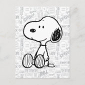 VREEMDEN | Snoopy op Black White Comics Briefkaart (Voorkant)