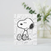 VREEMDEN | Snoopy op Black White Comics Briefkaart (Staand voorkant)