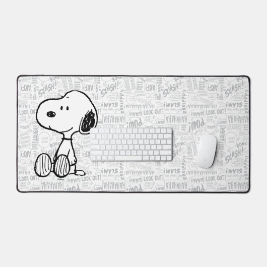 VREEMDEN | Snoopy op Black White Comics Bureaumat (Keyboard & Muis)