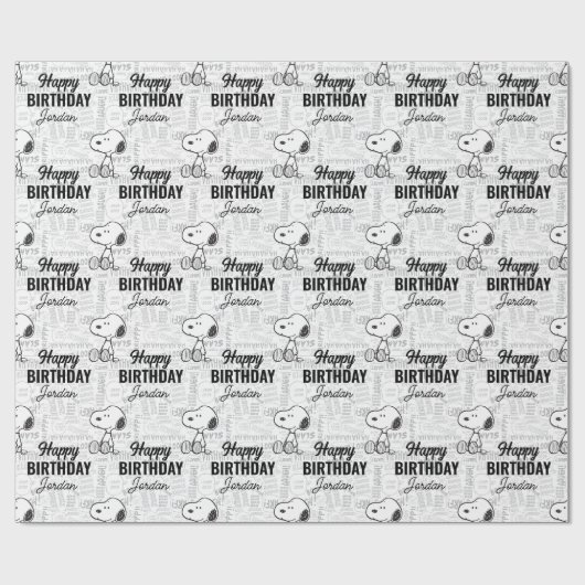 VREEMDEN | Snoopy op Black White Comics Cadeaupapier (Vlak)