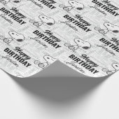 VREEMDEN | Snoopy op Black White Comics Cadeaupapier (Hoek)