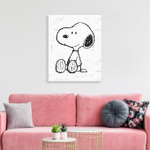 VREEMDEN | Snoopy op Black White Comics Canvas Afdruk (Insitu (Woonkamer))