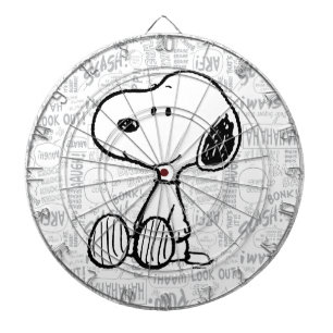 VREEMDEN   Snoopy op Black White Comics Dartbord