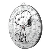 VREEMDEN | Snoopy op Black White Comics Dartbord (Voorkant Rechts)