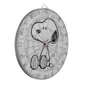 VREEMDEN | Snoopy op Black White Comics Dartbord (Voorkant Links)