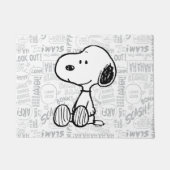 VREEMDEN | Snoopy op Black White Comics Deurmat (Voorkant)