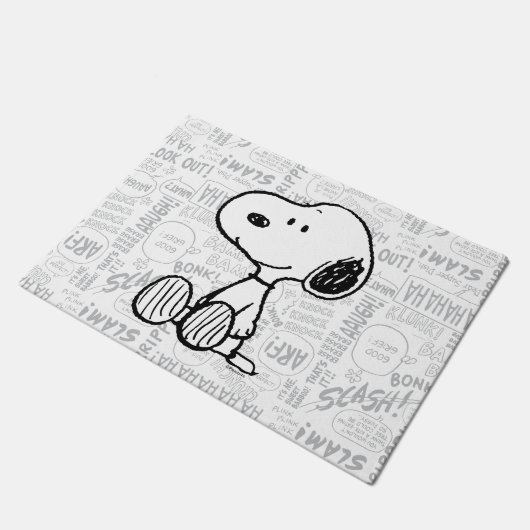 VREEMDEN | Snoopy op Black White Comics Deurmat (Schuin)