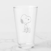 VREEMDEN | Snoopy op Black White Comics Glas (Achterkant)
