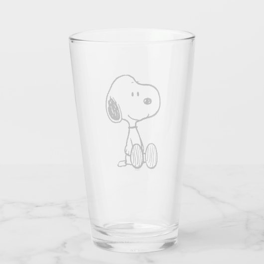 VREEMDEN | Snoopy op Black White Comics Glas (Achterkant)
