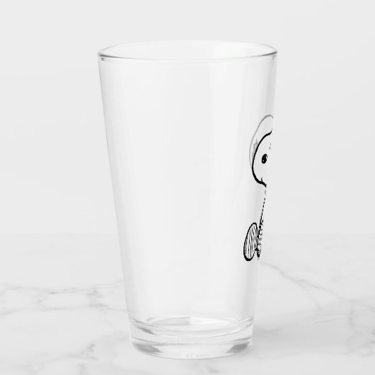 VREEMDEN | Snoopy op Black White Comics Glas (Rechts)