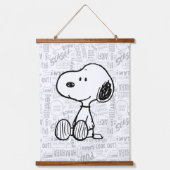VREEMDEN | Snoopy op Black White Comics Hangend Wandkleed (Voorkant)