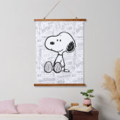 VREEMDEN | Snoopy op Black White Comics Hangend Wandkleed (Slaapkamer)
