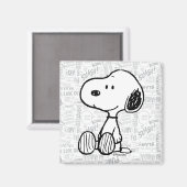 VREEMDEN | Snoopy op Black White Comics Magneet (Voorkant / Achterkant)