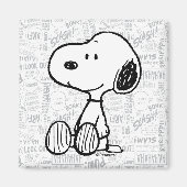 VREEMDEN | Snoopy op Black White Comics Magneet (Voorkant)