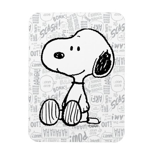 VREEMDEN | Snoopy op Black White Comics Magneet (Verticaal)