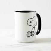 VREEMDEN | Snoopy op Black White Comics Mok (Voorkant rechts)