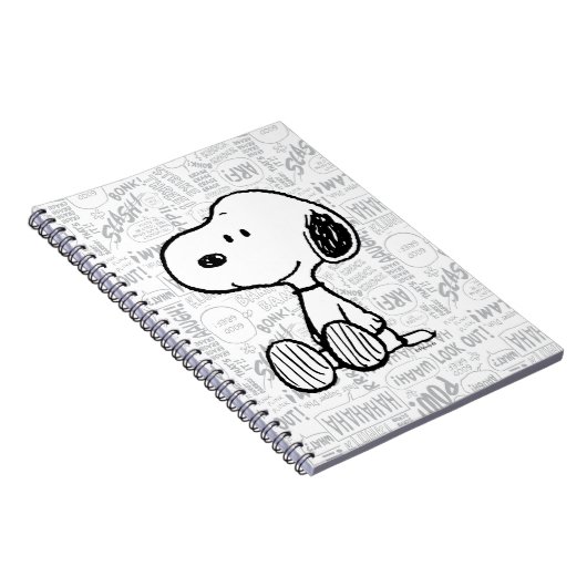 VREEMDEN | Snoopy op Black White Comics Notitieboek (Rechterzijde)