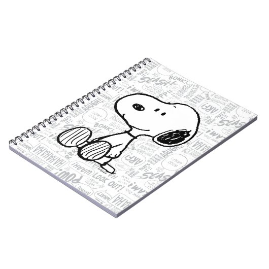 VREEMDEN | Snoopy op Black White Comics Notitieboek (Linkerzijde)