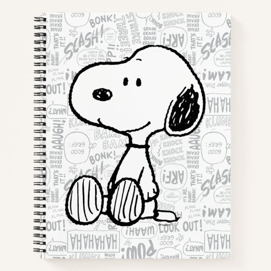 VREEMDEN | Snoopy op Black White Comics Notitieboek (Voorkant)