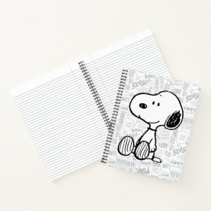 VREEMDEN   Snoopy op Black White Comics Notitieboek