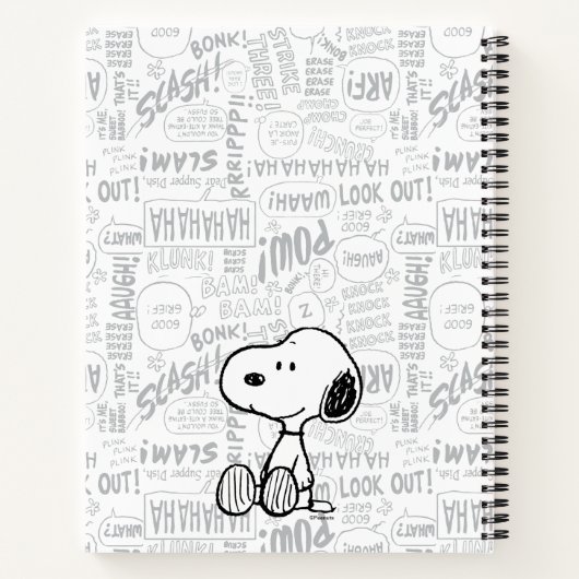 VREEMDEN | Snoopy op Black White Comics Notitieboek (Achterkant)