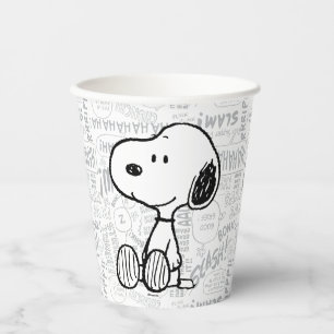 VREEMDEN   Snoopy op Black White Comics Papieren Bekers