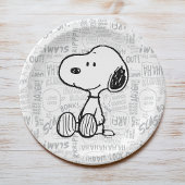 VREEMDEN | Snoopy op Black White Comics Papieren Bordje