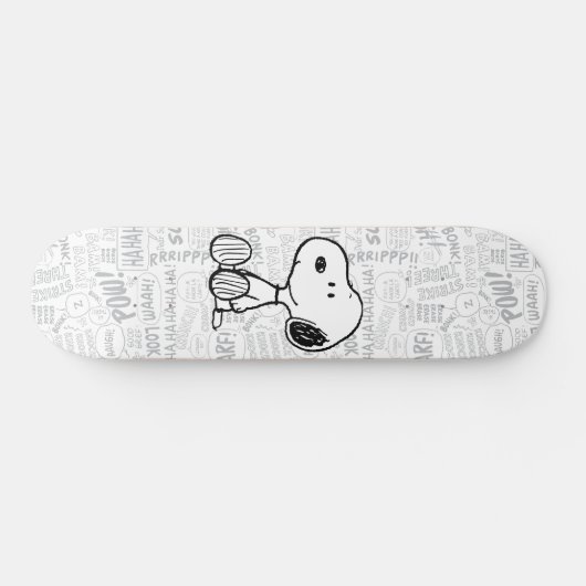 VREEMDEN | Snoopy op Black White Comics Persoonlijk Skateboard (Horizontaal)