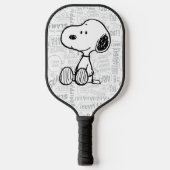 VREEMDEN | Snoopy op Black White Comics Pickleball Paddle (Voorkant)