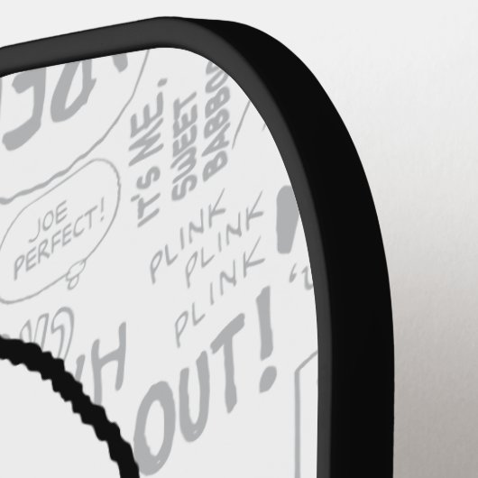 VREEMDEN | Snoopy op Black White Comics Pickleball Paddle (Links Detail)