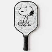 VREEMDEN | Snoopy op Black White Comics Pickleball Paddle (Achterkant)