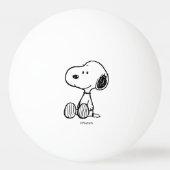 VREEMDEN | Snoopy op Black White Comics Pingpongbal (Voorkant)