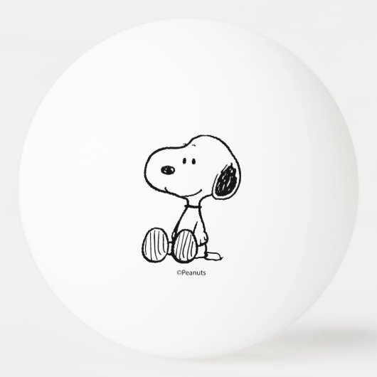VREEMDEN | Snoopy op Black White Comics Pingpongbal (Voorkant)