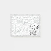 VREEMDEN | Snoopy op Black White Comics Post-it® Notes (Voorkant)