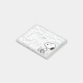 VREEMDEN | Snoopy op Black White Comics Post-it® Notes (Schuin)