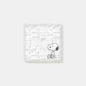 VREEMDEN | Snoopy op Black White Comics Post-it® Notes (Voorkant)