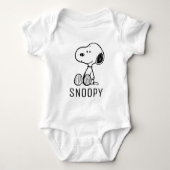 VREEMDEN | Snoopy op Black White Comics Romper (Voorkant)