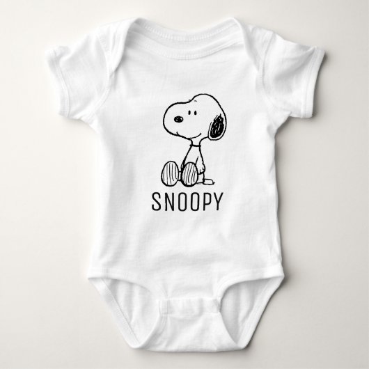 VREEMDEN | Snoopy op Black White Comics Romper (Voorkant)